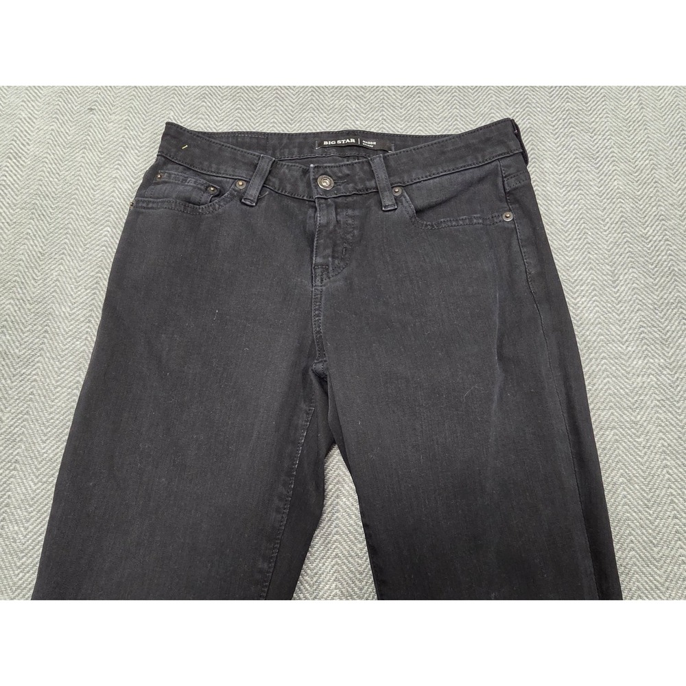 Big Star Maddie Skinny Jeans Black Raw Hem Denim 25R VWQMSKBELA - Picture 9 of 11